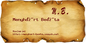 Menyhárt Beáta névjegykártya